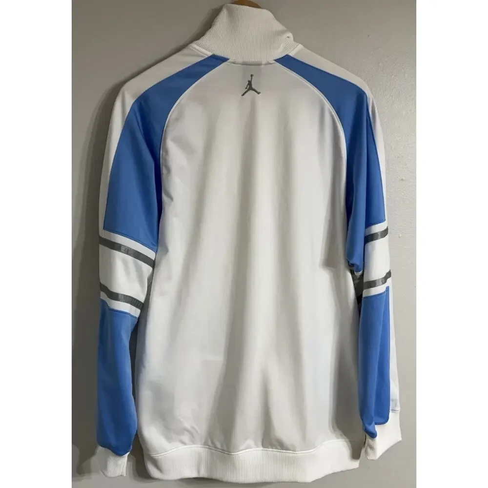 JORDAN Jacket Jumpman Mens Medium Lightweight Full Zip White Carolina Blue